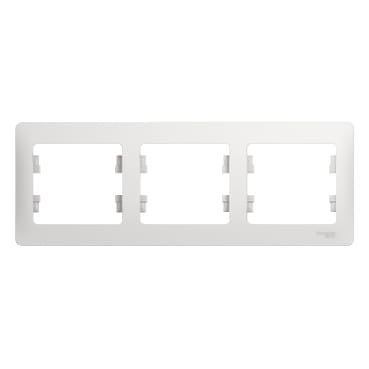 Рамка Glossa 3-постовая горизонтальная Белый Schneider Electric GSL000103