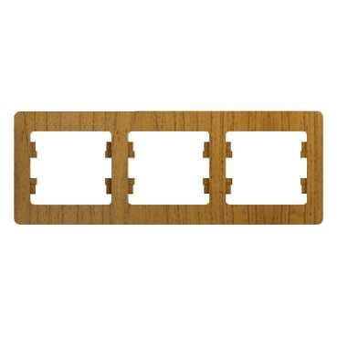 Рамка Glossa 3-постовая горизонтальная Дуб Schneider Electric GSL000503