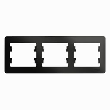 Рамка Glossa 3-постовая горизонтальная Антрацит Schneider Electric GSL000703