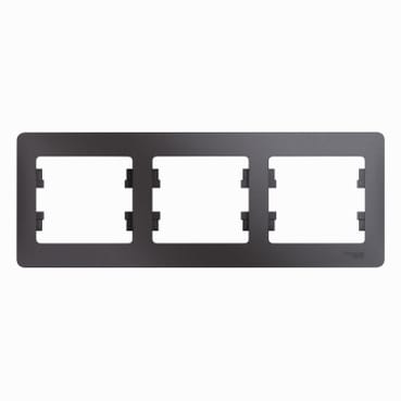 Рамка Glossa 3-постовая горизонтальная Графит Schneider Electric GSL001303