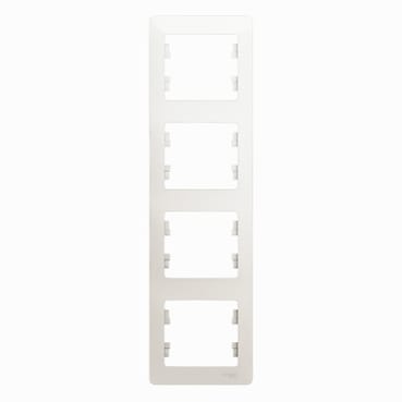 Рамка Glossa 4-постовая вертикальная Перламутр Schneider Electric GSL000608