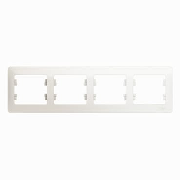 Рамка Glossa 4-постовая горизонтальная Перламутр Schneider Electric GSL000604
