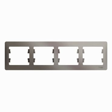 Рамка Glossa 4-постовая горизонтальная Платина Schneider Electric GSL001204