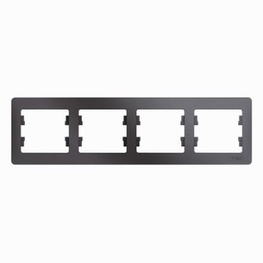 Рамка Glossa 4-постовая горизонтальная Графит Schneider Electric GSL001304