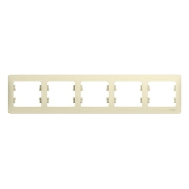 Рамка Glossa 5-постовая горизонтальная Бежевый Schneider Electric GSL000205