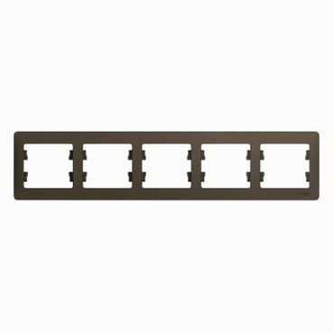 Рамка Glossa 5-постовая горизонтальная Шоколад Schneider Electric GSL000805