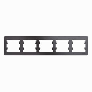 Рамка Glossa 5-постовая горизонтальная Графит Schneider Electric GSL001305