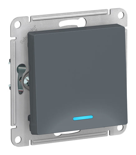 Выключатель AtlasDesign с подсветкой 1-клавишный, 10А, механизм Грифель Schneider Electric ATN000713