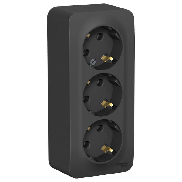 Розетка Blanca с заземлением, без шторок, 16А, Антрацит Schneider Electric BLNRA010316