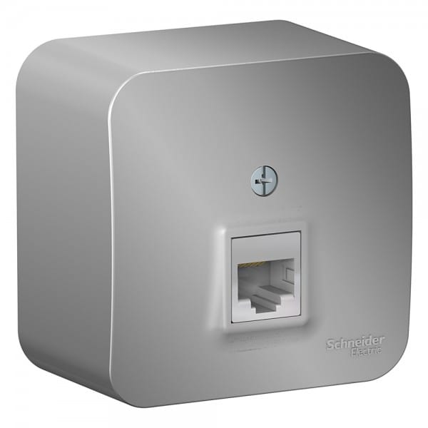 Розетка Blanca компьютерная RJ45, Алюминий Schneider Electric BLNIA045003