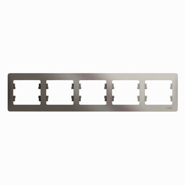 Рамка Glossa 5-постовая горизонтальная Платина Schneider Electric GSL001205