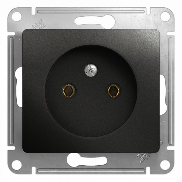Розетка Glossa без заземления, без шторок, механизм Антрацит Schneider Electric GSL000741