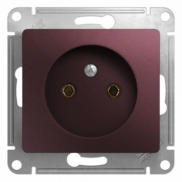 Розетка Glossa без заземления, без шторок, механизм Баклажан Schneider Electric GSL001141