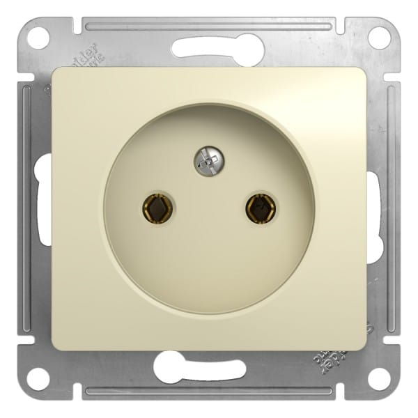 Розетка Glossa без заземления, без шторок, механизм Бежевый Schneider Electric GSL000241