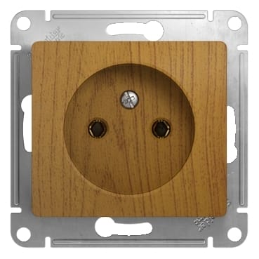 Розетка Glossa без заземления, без шторок, механизм Дуб Schneider Electric GSL000541