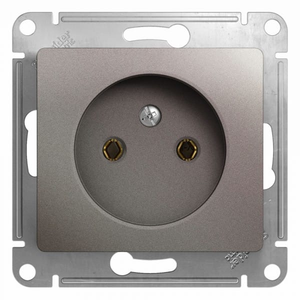 Розетка Glossa без заземления, без шторок, механизм Платина Schneider Electric GSL001241