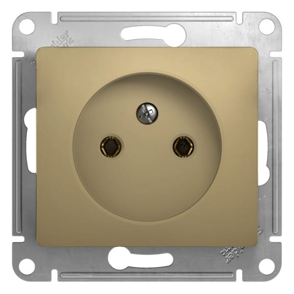 Розетка Glossa без заземления, без шторок, механизм Титан Schneider Electric GSL000441