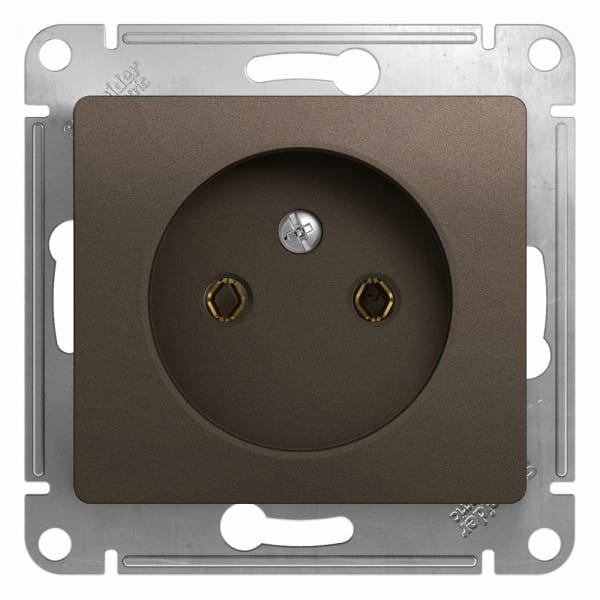 Розетка Glossa без заземления, без шторок, механизм Шоколад Schneider Electric GSL000841