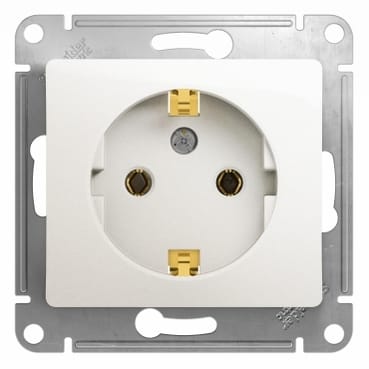Розетка Glossa с заземлением, механизм Перламутр Schneider Electric GSL000643