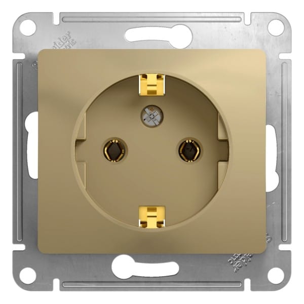 Розетка Glossa с заземлением, механизм Титан Schneider Electric GSL000443