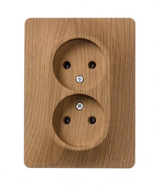 Розетка двойная Glossa без заземления Дуб Schneider Electric GSL000520