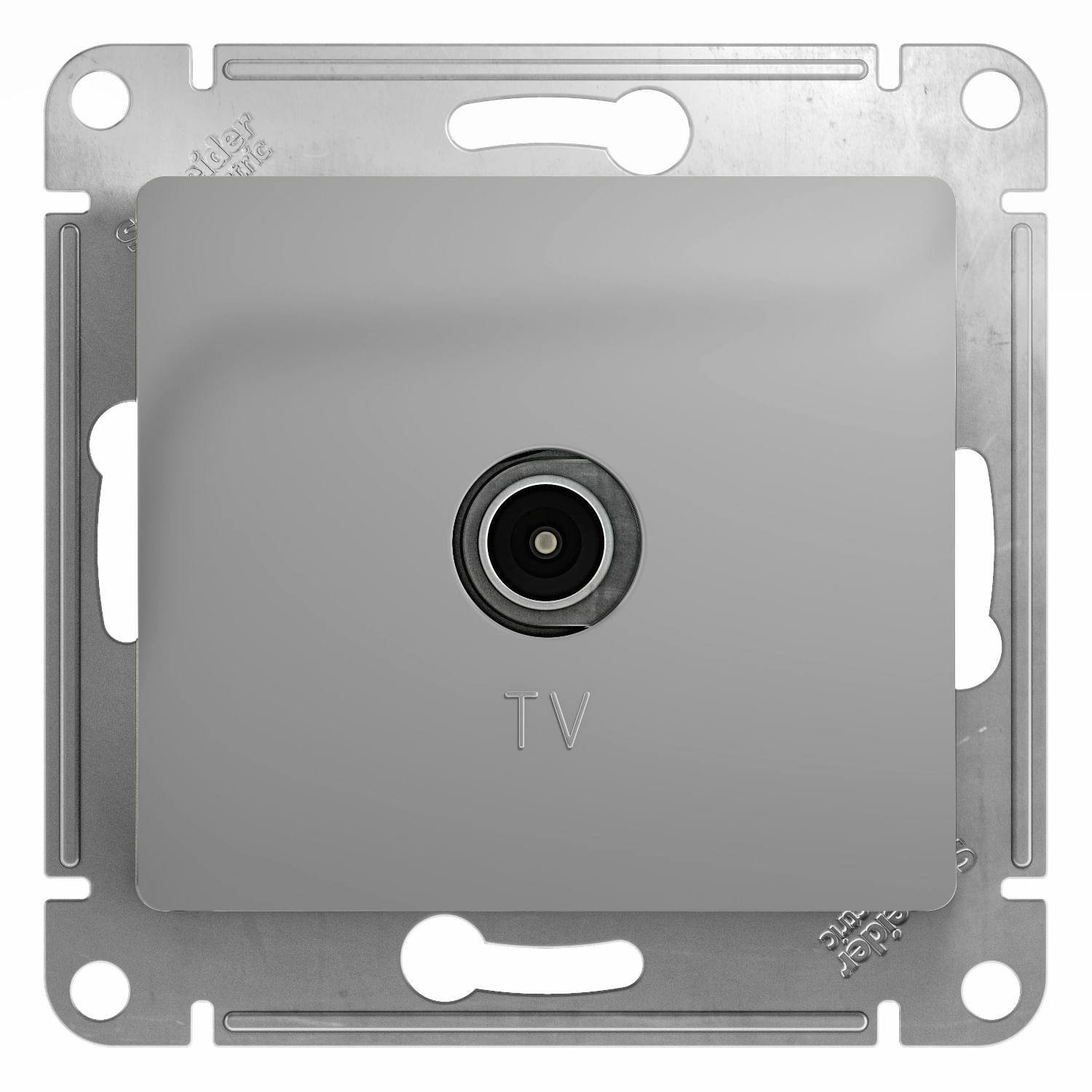 Розетка Glossa TV антенна коннектор, механизм Алюминий Schneider Electric GSL000393