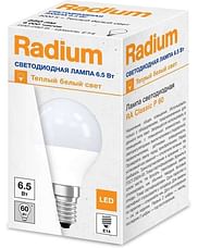 Лампа LED E14 6.5Вт шар 3000К матовая RADIUM OSRAM 191794