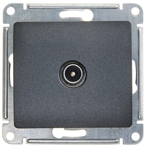Розетка Glossa TV оконечная 1dB, механизм Антрацит Schneider Electric GSL000791