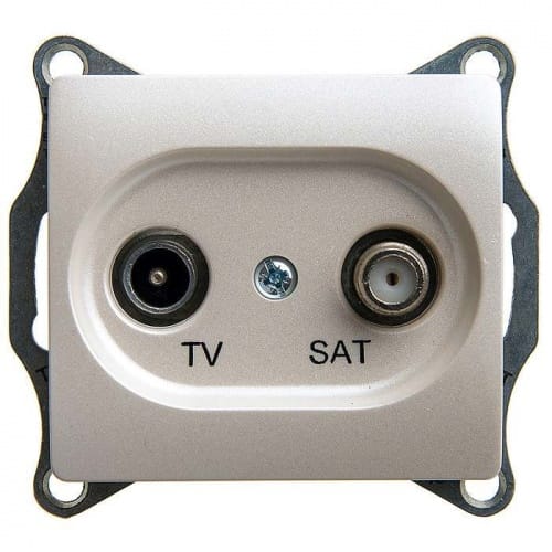 Glossa TV/SAT розетка оконечная 1dB, механизм Перламутр Schneider Electric GSL000697
