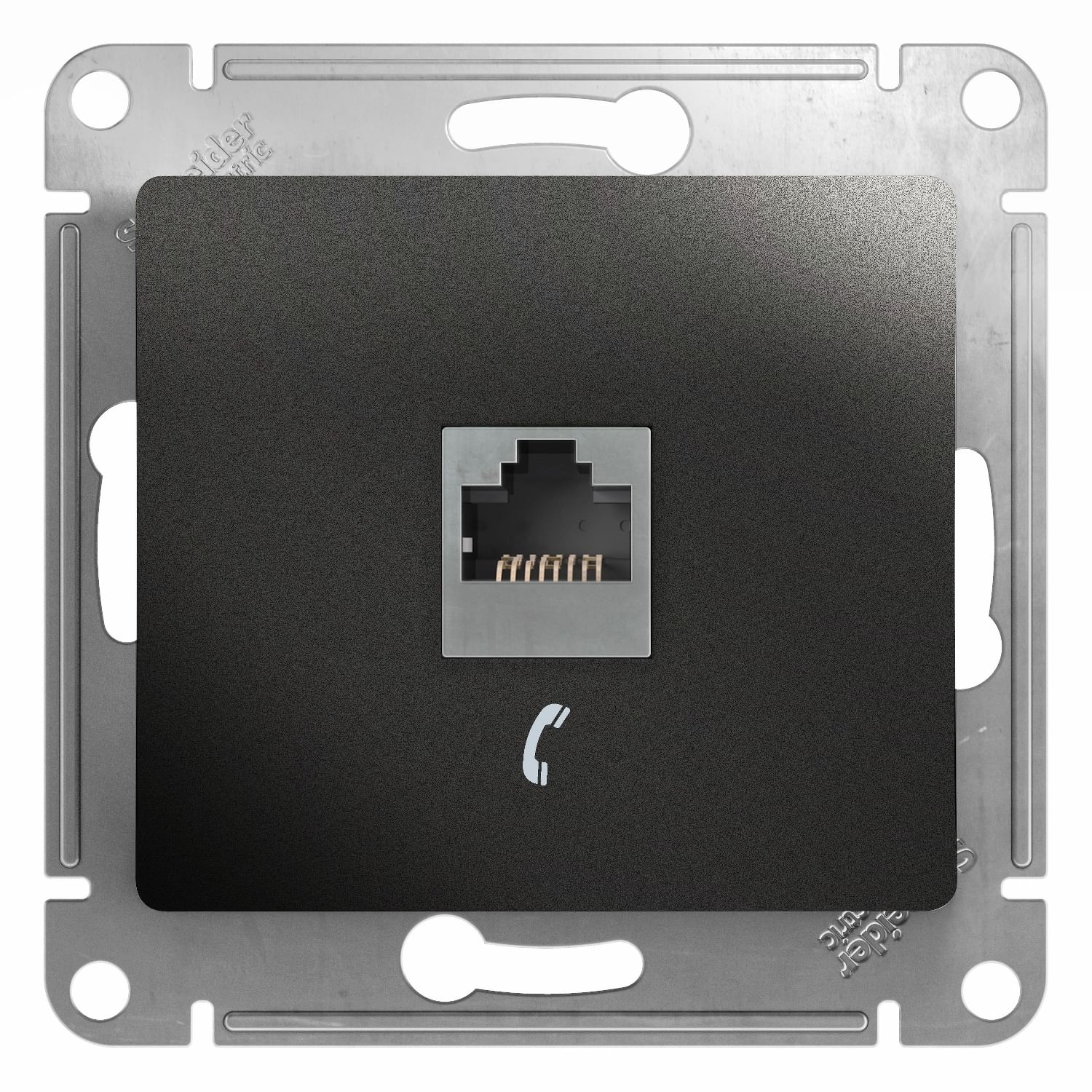 Розетка Glossa телефонная RJ11, механизм Антрацит Schneider Electric GSL000781T