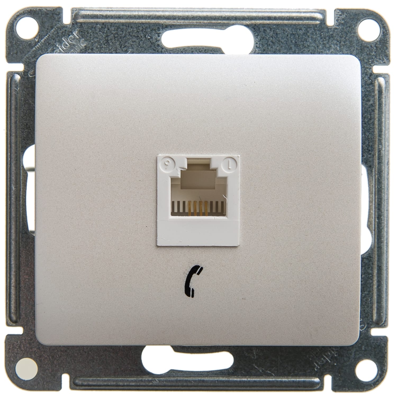 Розетка Glossa телефонная RJ11, механизм Перламутр Schneider Electric GSL000681T