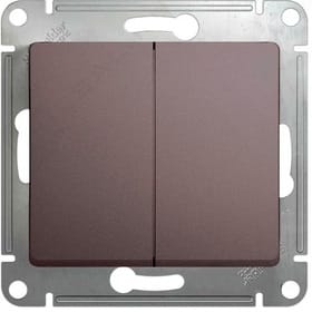 Переключатель Glossa 2-клавишный, 10А, механизм Платина Schneider Electric GSL001265