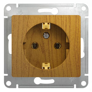 Розетка Glossa с заземлением, механизм Дуб Schneider Electric GSL000543