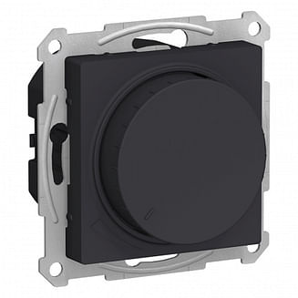 Светорегулятор AtlasDesign диммер поворотно-нажимной, LED, RC, 315 Вт, механизм Карбон Schneider Electric ATN001034