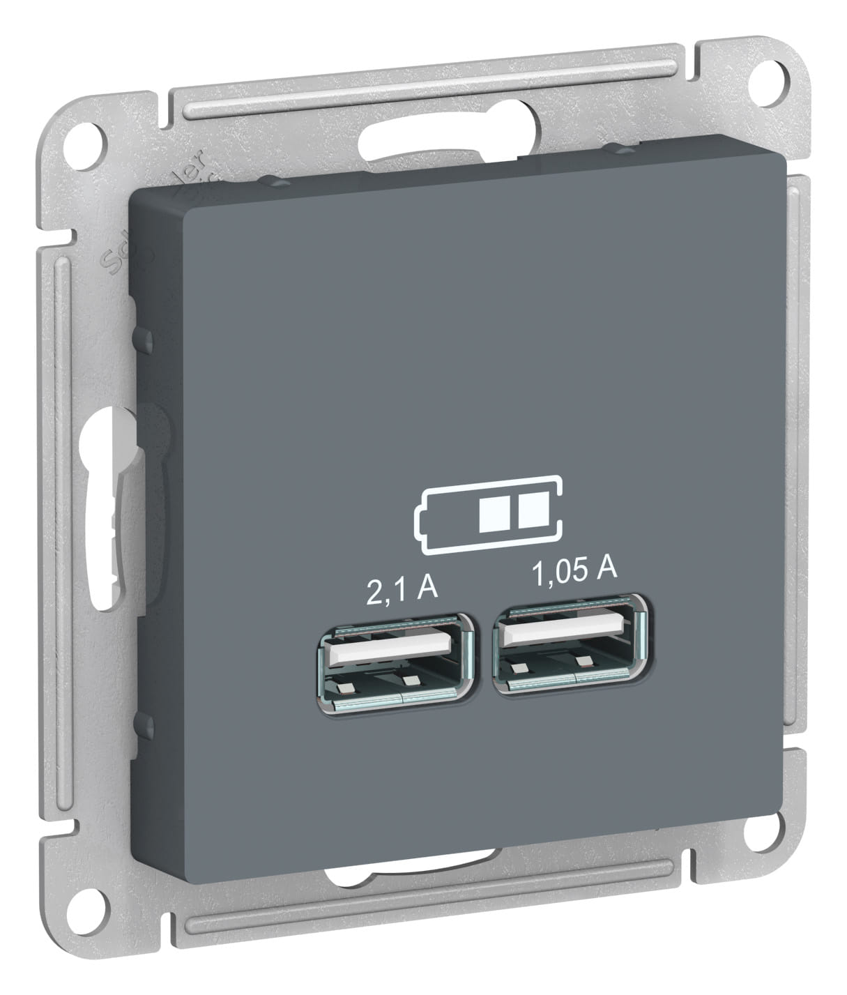 Розетка AtlasDesign USB A+A, механизм Грифель Schneider Electric ATN000733