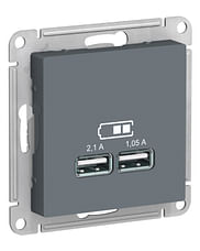 Розетка AtlasDesign USB A+A, механизм Грифель Schneider Electric ATN000733