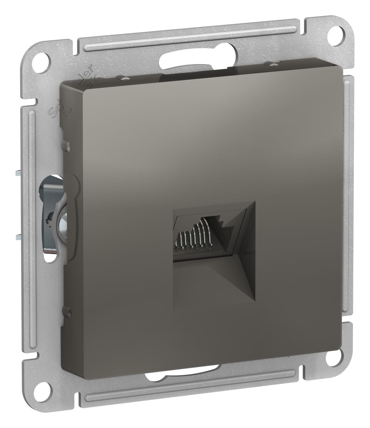 Розетка AtlasDesign компьютерная RJ45, механизм Сталь Schneider Electric ATN000983