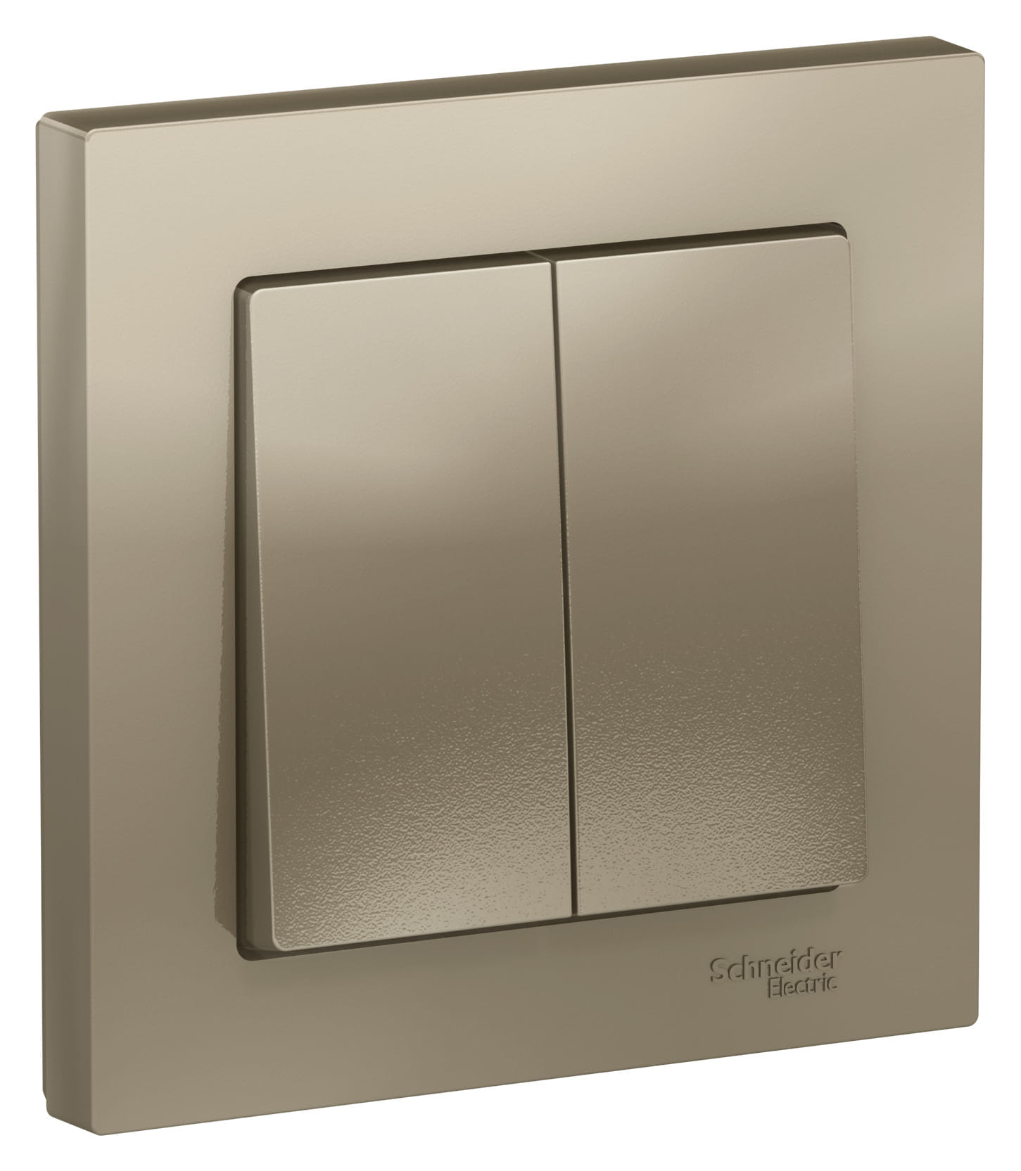 Выключатель Атлас 2-клавишный, 10А, в сборе, Шампань Schneider Electric ATN000552