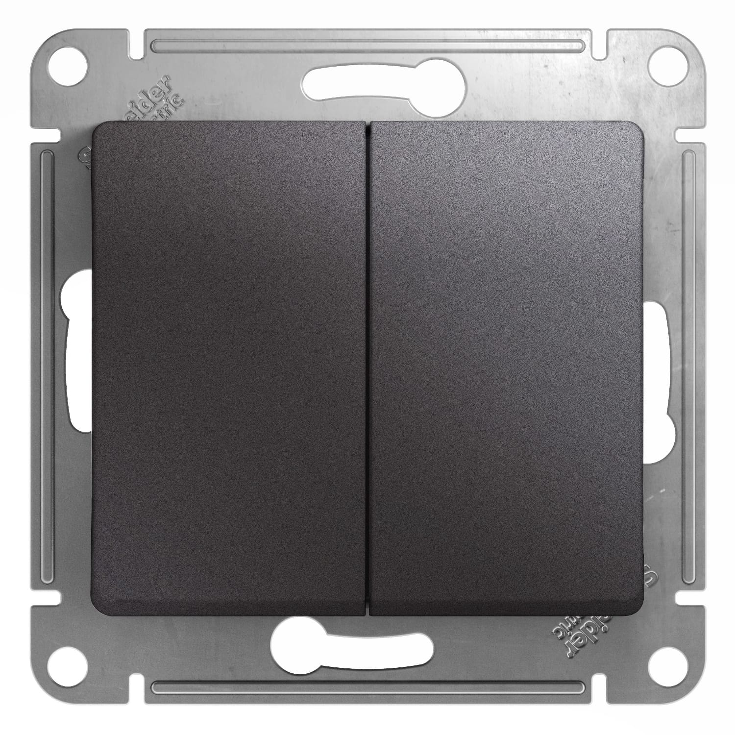 Переключатель Glossa 2-клавишный, 10А, механизм Графит Schneider Electric GSL001365