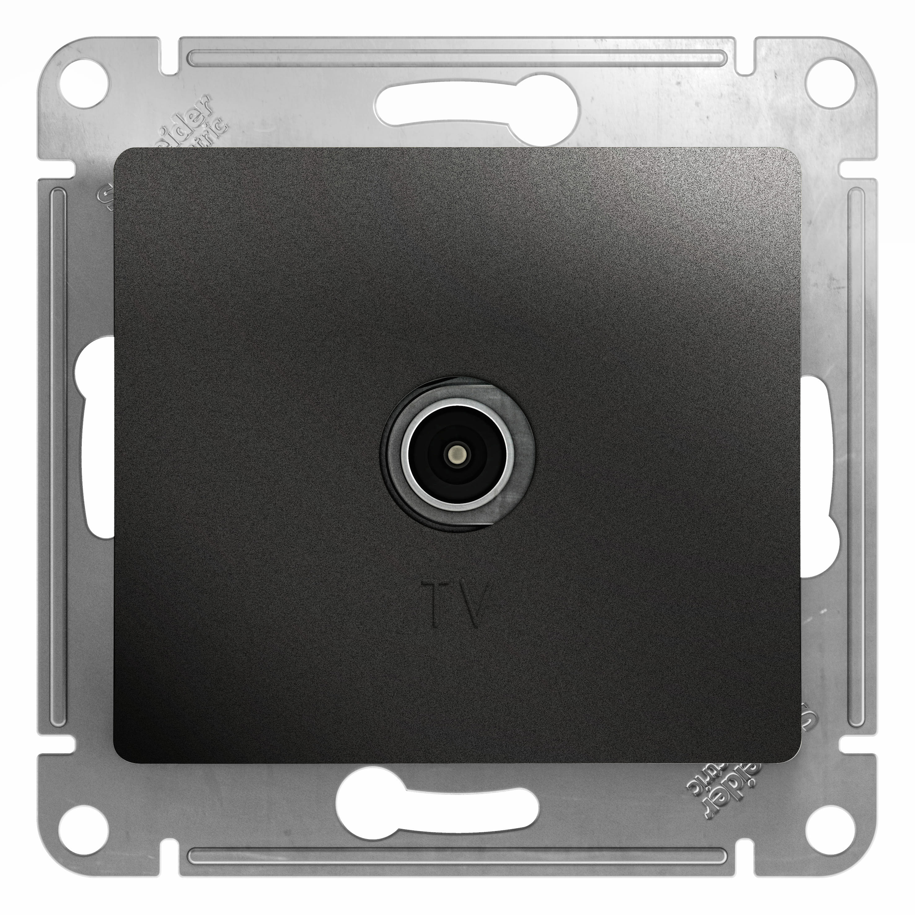 Розетка Glossa TV антенна коннектор, механизм Антрацит Schneider Electric GSL000793