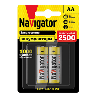 Аккумулятор АА NHR-2500-HR6-BP2 (цена за уп.2 шт.) Navigator 94464