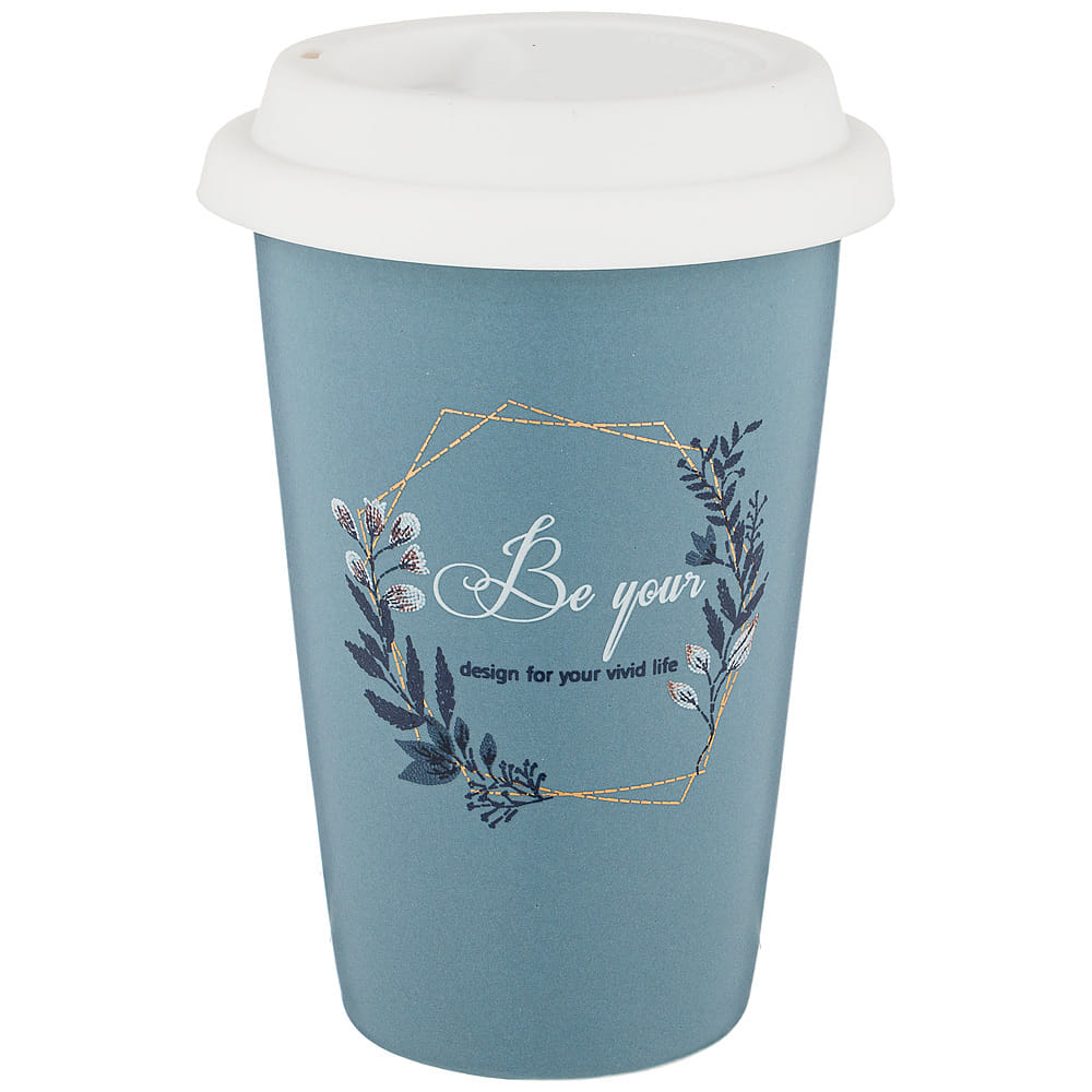 Кружка с силик. кр.КОФЕМАНИЯ 420мл синяя 756-225 Lefard