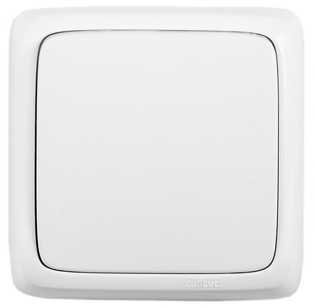 Выключатель Альфа 1-клавишный, 10А, Белый Hegel ВА10-113