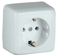 Розетка Альфа с заземлением, 16А, механизм Белый Hegel РА16-113