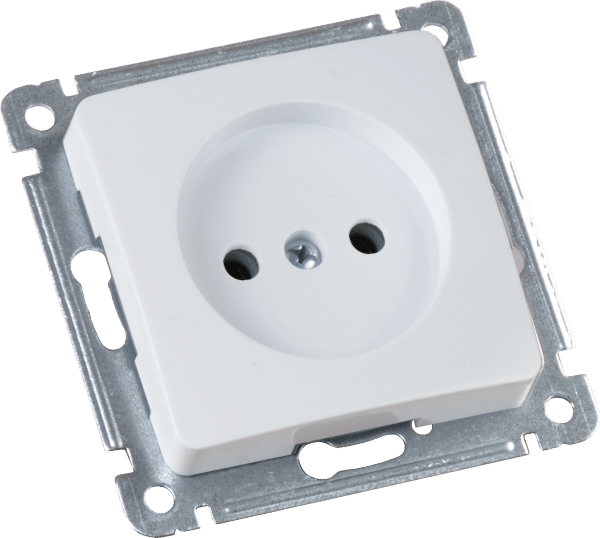 Розетка Мастер, без заземления, без шторок, механизм Белый Hegel РС16-401