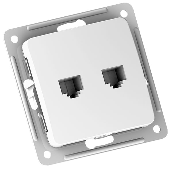 Розетка Мастер двойная RJ45+RJ45, механизм Белый Hegel РСКК-440