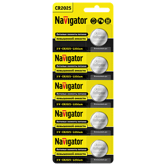 Элемент питания CR NBT-CR2025-BP5 (цена за 5 шт.) Navigator 94764