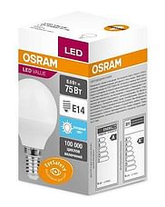 Лампа LED E14 8Вт шар 6500К CLP75 8W/865 OSRAM 475205