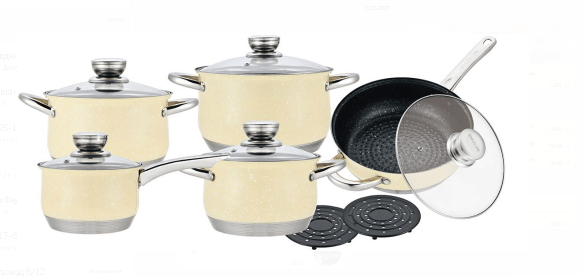 Набор кастрюль 12пр RL-1232 Cream Royalty Line