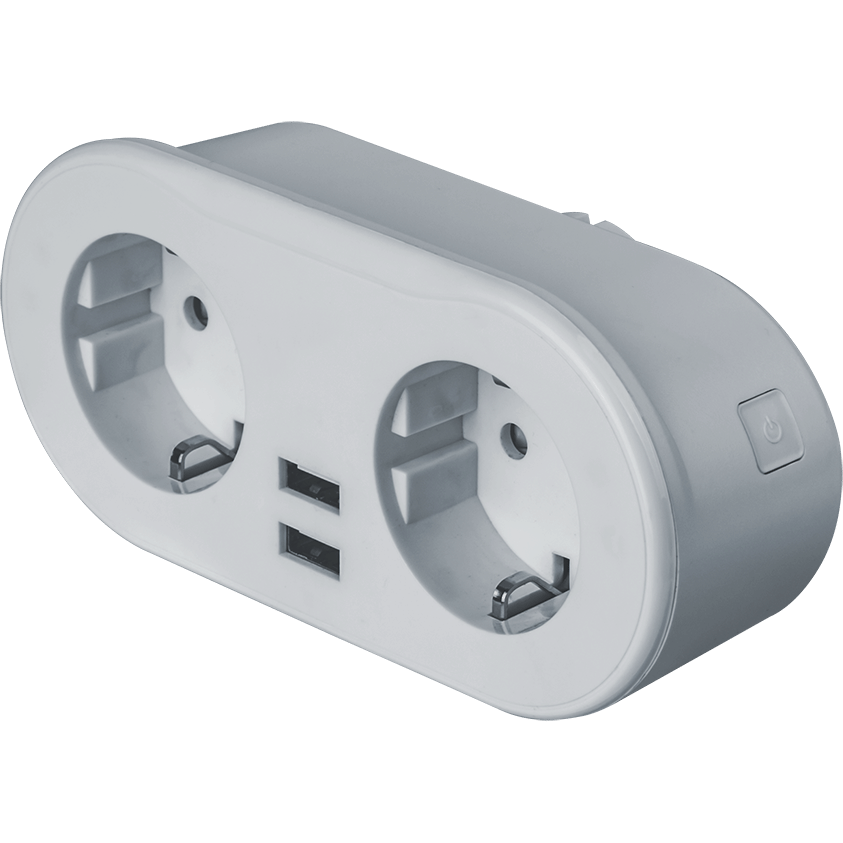 Разветвитель 2роз, 2USB разъема с заземл. NSH-ST-02-WiFi 14556 Navigator